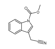 2-(1-methoxycarbonylindol-3-yl)acetonitrile结构式