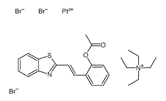 tetraethylammonium tribromo(2-(2-acetoxystyryl)benzothiazole)platinate(II) Structure