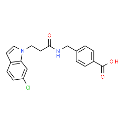 4-({[3-(6-Chloro-1H-indol-1-yl)propanoyl]amino}methyl)benzoic acid structure