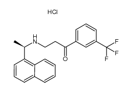3-{[(1R)-1-(naphthalen-1-yl)ethyl]amino}-1-[3-(trifluoromethyl)phenyl]propan-1-one hydrochloride结构式