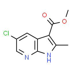 1H-Pyrrolo[2,3-b]pyridine-3-carboxylic acid, 5-chloro-2-Methyl-, Methyl ester结构式