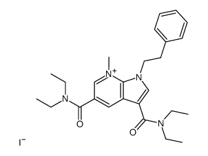 1-(phenyl-2-ethyl)-7-methyl-3,5-N,N-diethylaminocarbonylpyrrolo<2,3-b>pyridinium iodide结构式