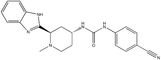 1-((2R,4R)-2-(1H-benzo[d]imidazol-2-yl)-1-methylpiperidin-4-yl)-3-(4-cyanophenyl)urea结构式