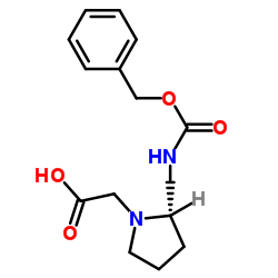 [(2S)-2-({[(Benzyloxy)carbonyl]amino}methyl)-1-pyrrolidinyl]acetic acid Structure