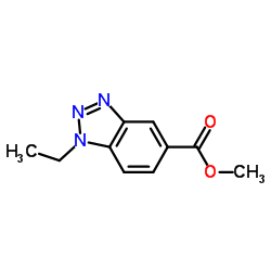 1-乙基苯并三唑-5-羧酸甲酯结构式