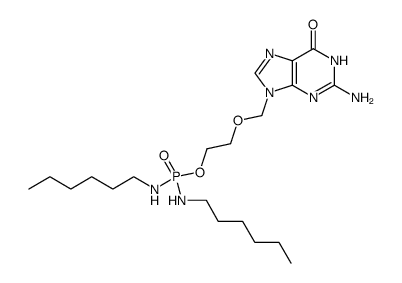 9-(2-hydroxyethoxymethyl)guanine phosphorodihexylamidate Structure
