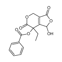 7-ethyl-1-hydroxy-3,6-dioxo-1,4,6,7-tetrahydro-3H-furo[3,4-c]pyran-7-yl benzoate结构式