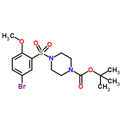 2-Methyl-2-propanyl 4-[(5-bromo-2-methoxyphenyl)sulfonyl]-1-piperazinecarboxylate结构式