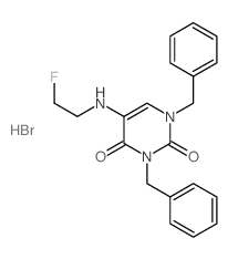 2,4(1H,3H)-Pyrimidinedione,5-[(2-fluoroethyl)amino]-1,3-bis(phenylmethyl)-, hydrobromide (1:1)结构式