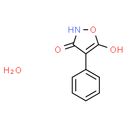 4-phenylisoxazole-3,5-diol 0.5 hydrate structure