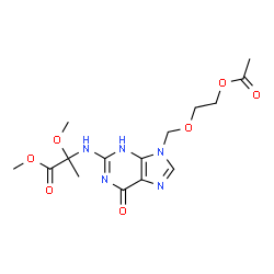 Alanine,N-[9-[[2-(acetyloxy)ethoxy]methyl]-6,9-dihydro-6-oxo-1H-purin-2-yl]-2-methoxy-,methyl ester Structure