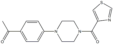 1-(4-(4-(thiazole-4-carbonyl)piperazin-1-yl)phenyl)ethan-1-one结构式