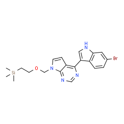 6-溴-3-(7-{[2-(三甲基甲硅烷基)乙氧基]甲基} -7H-吡咯并[2,3-d]嘧啶-4-基)-1H-吲哚结构式