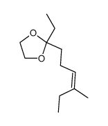 2-ethyl-2-((Z)-4-methyl-hex-3-enyl)-[1,3]dioxolane结构式