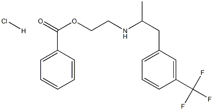 ()-2-[[1-methyl-2-[3-(trifluoromethyl)phenyl]ethyl]amino]ethyl benzoate hydrochloride结构式