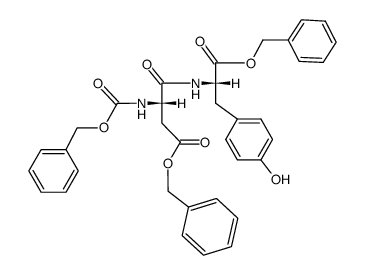 N-(O-benzyl-N-benzyloxycarbonyl-L-α-aspartyl)-L-tyrosine benzyl ester Structure