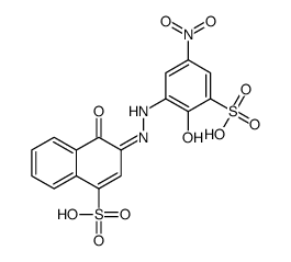 3-[(2-hydroxy-5-nitro-3-sulfophenyl)hydrazinylidene]-4-oxonaphthalene-1-sulfonic acid结构式