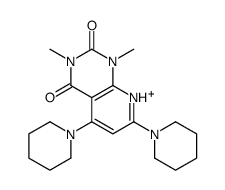 1,3-dimethyl-5,7-di(piperidin-1-yl)pyrido[2,3-d]pyrimidin-8-ium-2,4-dione结构式