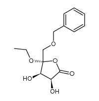 (3S,4R,5R)-5-benzyloxymethyl-5-ethoxy-3,4-dihydroxy-dihydro-furan-2-one Structure