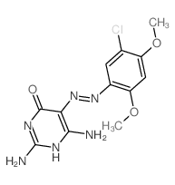 4(3H)-Pyrimidinone,2,6-diamino-5-[2-(5-chloro-2,4-dimethoxyphenyl)diazenyl]- structure