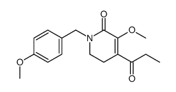 5-methoxy-1-[(4-methoxyphenyl)methyl]-4-propanoyl-2,3-dihydropyridin-6-one结构式