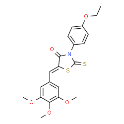 3-(4-ethoxyphenyl)-2-thioxo-5-(3,4,5-trimethoxybenzylidene)-1,3-thiazolidin-4-one structure