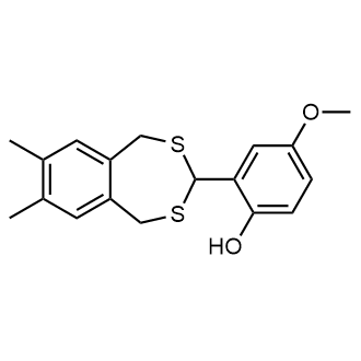 2-(7,8-二甲基-1,5-二氢苯并[e][1,3]二噻吩-3-基)-4-甲氧基苯酚结构式