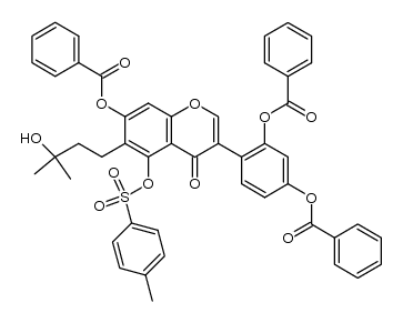 2',4',7-tris(benzoyloxy)-6-(3-hydroxy-3-methylbutyl)-5-tosyloxyisoflavone结构式