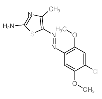 4-chloro-N-[(2-imino-4-methyl-1,3-thiazol-5-ylidene)amino]-2,5-dimethoxy-aniline结构式