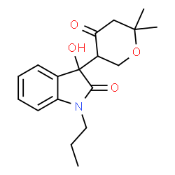 3-(6,6-Dimethyl-4-oxotetrahydro-2H-pyran-3-yl)-3-hydroxy-1-propyl-1,3-dihydro-2H-indol-2-one structure