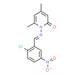 1-[(2-chloro-5-nitrobenzylidene)amino]-4,6-dimethyl-2(1H)-pyridinone结构式
