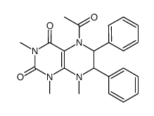 2,4(1H,3H)-Pteridinedione,5-acetyl-5,6,7,8-tetrahydro-1,3,8-trimethyl-6,7-diphenyl- Structure