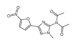 N-acetyl-N-[2-methyl-5-(5-nitrofuran-2-yl)-1,2,4-triazol-3-yl]acetamide结构式