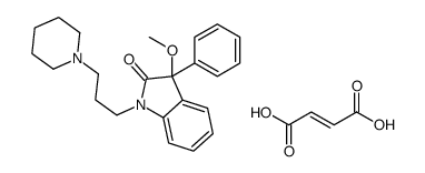 (Z)-4-hydroxy-4-oxobut-2-enoate,3-methoxy-3-phenyl-1-(3-piperidin-1-ium-1-ylpropyl)indol-2-one Structure