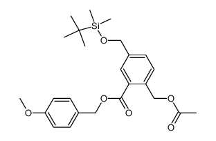 4-methoxybenzyl 2-(acetoxymethyl)-5-[(tert-butyldimethylsilyl)oxymethyl]benzoate结构式