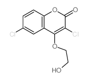 2H-1-Benzopyran-2-one,3,6-dichloro-4-(2-hydroxyethoxy)-结构式