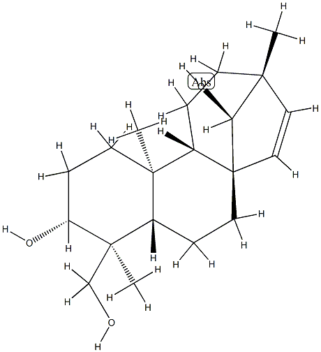 (4S,8R,13R,14S)-13-Methyl-17-norkaur-15-ene-3α,14,18-triol结构式