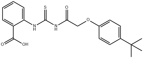 2-[[[[[4-(1,1-dimethylethyl)phenoxy]acetyl]amino]thioxomethyl]amino]-benzoic acid结构式