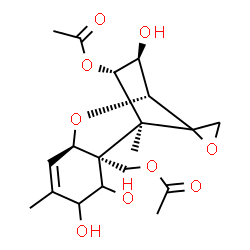 12,13-Epoxytrichothec-9-ene-3α,4β,7,8,15-pentol 4,15-diacetate Structure