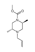 (2S,5R)-1-methoxycarbonyl-4-allyl-2,5-dimethylpiperazine Structure