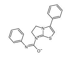 5,6-dihydro-3-phenyl-7-[N-phenyl(carbamoyl)]imidazo[2,1-b]thiazolium betaine结构式