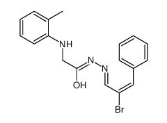 N-[(Z)-[(Z)-2-bromo-3-phenylprop-2-enylidene]amino]-2-(2-methylanilino)acetamide Structure