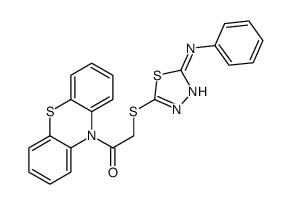 2-[(5-anilino-1,3,4-thiadiazol-2-yl)sulfanyl]-1-phenothiazin-10-ylethanone结构式