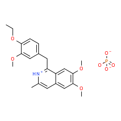 1-[(4-ethoxy-3-methoxyphenyl)methyl]-6,7-dimethoxy-3-methylisoquinolinium dihydrogen phosphate结构式