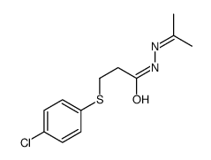 3-(4-chlorophenyl)sulfanyl-N-(propan-2-ylideneamino)propanamide结构式