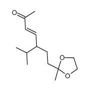 6-methyl-5-[2-(2-methyl-1,3-dioxolan-2-yl)ethyl]hept-3-en-2-one结构式