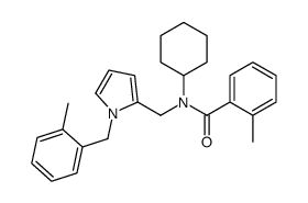 N-cyclohexyl-2-methyl-N-[[1-[(2-methylphenyl)methyl]pyrrol-2-yl]methyl]benzamide Structure
