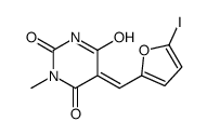 (5Z)-5-[(5-iodofuran-2-yl)methylidene]-1-methyl-1,3-diazinane-2,4,6-trione Structure