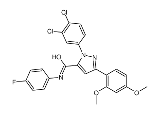 2-(3,4-dichlorophenyl)-5-(2,4-dimethoxyphenyl)-N-(4-fluorophenyl)pyrazole-3-carboxamide Structure