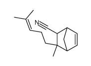 3-Methyl-3-(4-methyl-pent-3-enyl)-bicyclo[2.2.1]hept-5-ene-2-carbonitrile Structure